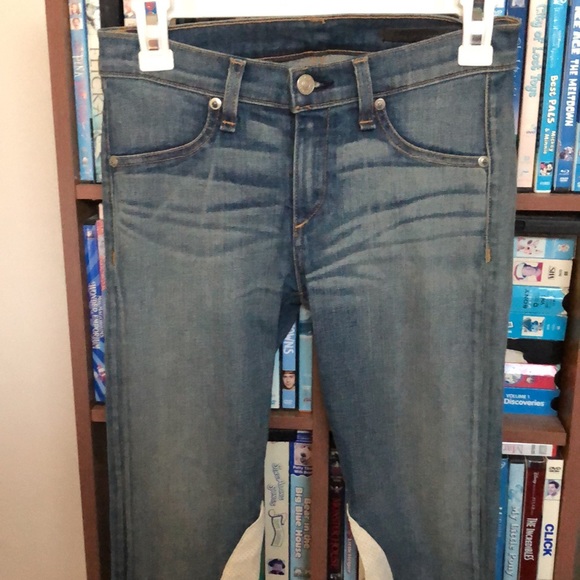 Rag & Bone Jodhpur Heathway Jeans With Leather Panels Size 25 - Picture 2 of 11